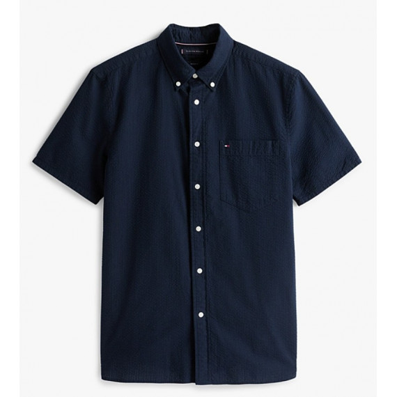 TOMMY HILFIGER - Seersucker Solid Ss Rf  Shirt - DW5 - F|MW0MW38570/DW5