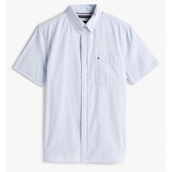 TOMMY HILFIGER - Seersucker Solid Ss Rf  Shirt - C1O - F|MW0MW38570/C1O