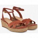 TOMMY HILFIGER - Leather & Suede Mid Wedge Espad - Gpa - F|FW0FW08804/GPA