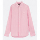 TOMMY HILFIGER - Pigment Dye Linen Solid Ls Shirt - Tol - F|MW0MW37539/TOL