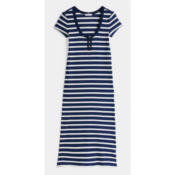 TOMMY HILFIGER - Slim Henley Gold Btn Dress - 0A4 - F|WW0WW43864/0A4