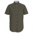 TOMMY HILFIGER - Linen Blend Solid Ss Rf Shirt - Pli - F|MW0MW40703/PLI