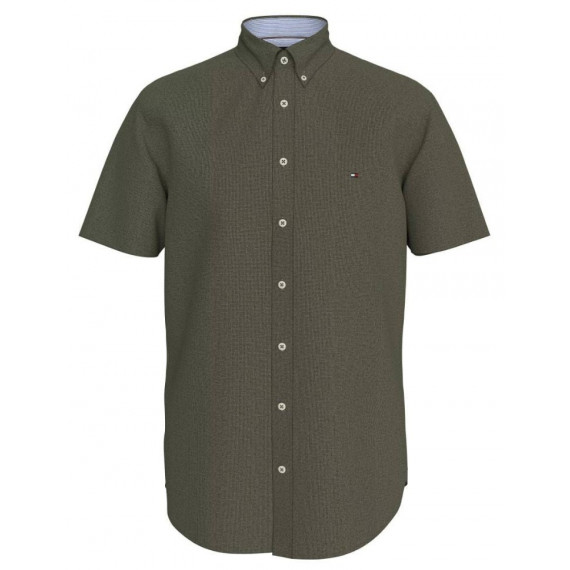 TOMMY HILFIGER - Linen Blend Solid Ss Rf Shirt - Pli - F|MW0MW40703/PLI