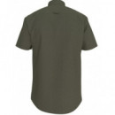 TOMMY HILFIGER - Linen Blend Solid Ss Rf Shirt - Pli - F|MW0MW40703/PLI