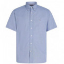 TOMMY HILFIGER - Flex Poplin Houndstooth Ss Shirt - 0GZ - F|MW0MW38589/0GZ