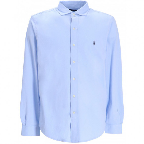 Polo RALPH LAUREN - Jersey Spread-collar Shirt - Office Blue C7952 - 710899386016/OFFICE Blue C7952