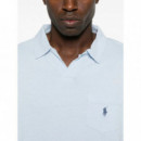 Polo RALPH LAUREN - SSJOHNNYM10-SHORT Sleeve-polo Shirt - Office Blue - 710964512004/OFFICE Blue