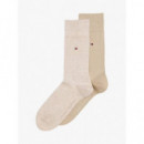 Bipack Calcetines Largos Beige 805  TOMMY HILFIGER