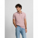 Polo Clasico Liso Coral Claro  SILBON