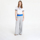 Ss Drapey Jersey Crop Tee Brilliant Whit  CALVIN KLEIN