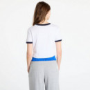 Ss Drapey Jersey Crop Tee Brilliant Whit  CALVIN KLEIN