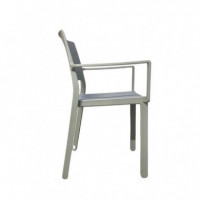 Silla Apilable Emilia- Color Gris Claro- Essentials®- Interior y Exterior  ESSENTIALS