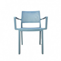 Silla Apilable Emilia- Color Azul Claro- Essential®- Interior y Exterior  ESSENTIALS
