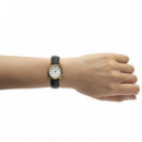 CASIO LTP-V001GL-7B Reloj de Mujer Clásico Dorado con Correa de Piel Negra Wr Elegante y Atemporal