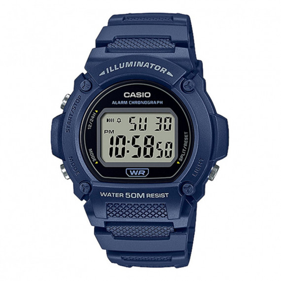 CASIO W-219H-2A Reloj Digital Azul Hombre Estilo Deportivo con Luz Led Wr 50M