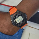 CASIO W-219H-4A Reloj Deportivo Hombre Naranja y Negro con Luz Led Wr 50M