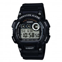 CASIO W-735H-1A Reloj Deportivo Hombre Negro con Alarma Vibratoria y Luz Led Wr 100M