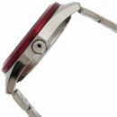 CASIO MTP-1353D-8B3 Reloj Hombre Acero Inoxidable Plata con Detalles Rojos Wr 50M Estilo Deportivo Elegante