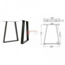 Pata Mesa Ángulo Positivo Negro 710x580 Mm