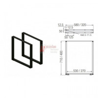 Pata Mesa Cuadrado 710x580 Mm Negro Mate
