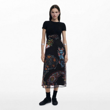 DESIGUAL Vestido MIDI Combinado 25SWVK32-2000