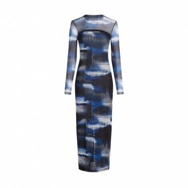 KARL LAGERFELD Vestido Aop Mesh Maxi Azul A1W13013-1JM