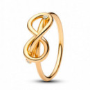 PANDORA Anillo con un Recubrimiento en Oro Nudo Infinito 163759C01