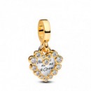 PANDORA Charm Colgante Doble con un Recubrimiento Corazón Brillante 763765C01