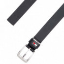Cinturón de Piel con Insignia en la Trabilla  TOMMY HILFIGER