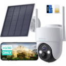 BOTSLAB W314 Cámara de Seguridad 360º con 4G Lte, Batería y Panel Solar