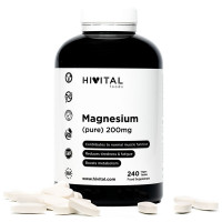 Magnesio Puro 200 Mg Procedente de Citrato de Magnesio | 240 Comprimidos Veganos  HIVITAL