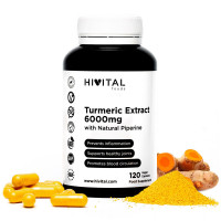 Cúrcuma 6000 Mg con Pimienta Negra | 120 Cápsulas Vegetales  HIVITAL