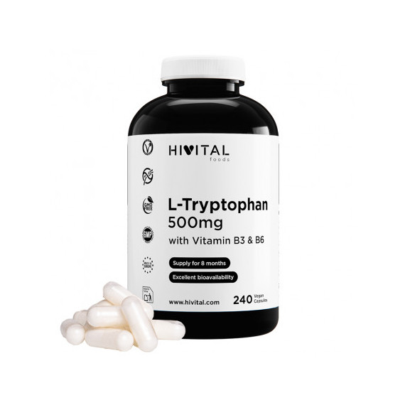 Hv L-triptofano 500 Mg | 240 Capsulas Veganas  HIVITAL