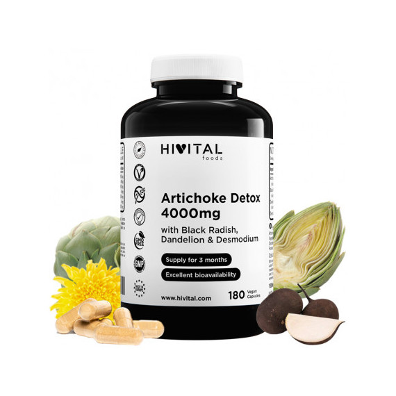 Alcachofa Detox 4000 Mg | 180 Cápsulas Veganas  HIVITAL