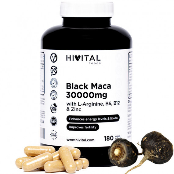 Maca Negra 30000 Mg | 180 Cápsulas Veganas  HIVITAL