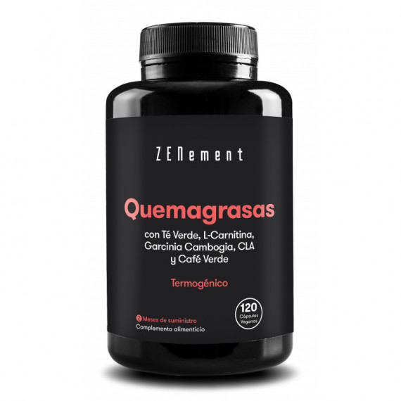 Zn- Quemagrasas, con Té Verde, L-carnitina, Garcinia Cambogia, Cla y Café Verde - 120 Cápsulas  ZENEMENT