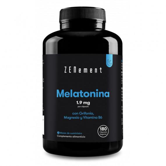 Zn- Melatonina, con Griffonia, Magnesio y Vitamina B6 - 180 Cápsulas  ZENEMENT