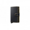 Cartera SECRID Miniwallet Matte Black & Ochre Negro