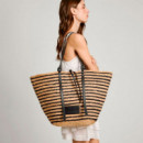 Bolso Tote de Yute con Rayas  PEPE JEANS