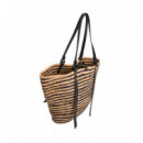 Bolso Tote de Yute con Rayas  PEPE JEANS