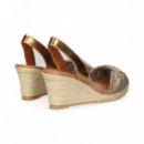 SANDALIA NUDO TEJIDO BRILLANTE BRONCE