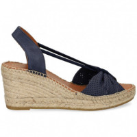 SANDALIA PIEL PERFORADA  AZUL