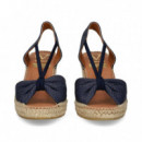 SANDALIA PIEL PERFORADA  AZUL