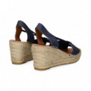 SANDALIA PIEL PERFORADA  AZUL