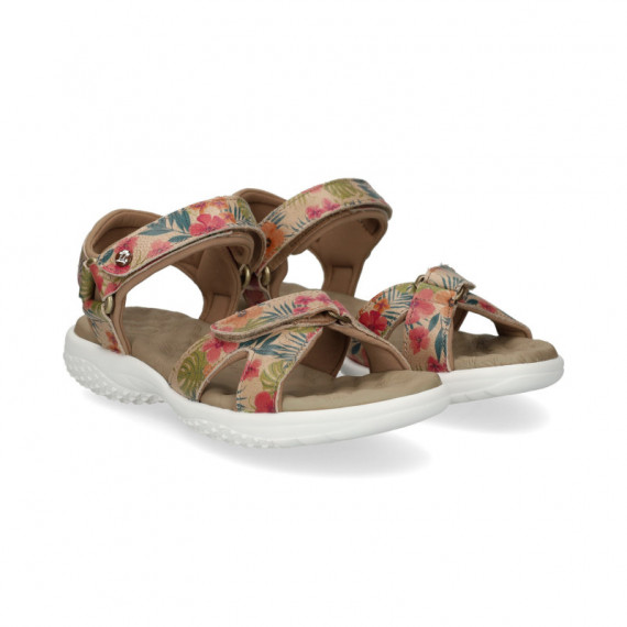 Sandalia Surfera Flores Beige  PANAMA JACK