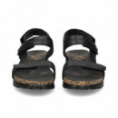 Tira Lado + Velcros Napa Negro  PANAMA JACK