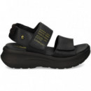 Sandalia 2 Velcros Anchos Napa Negro  PANAMA JACK