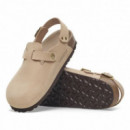 Calzado Zuecos BIRKENSTOCK Tokio Piel Nubuc Sandcastle