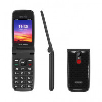 VOLFEN Telefono Movil Astro Flip Negro Dual Sim,Camara,Radio Fm, Linterna, Boton SOS