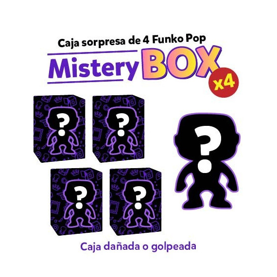 FUNKO Pop Mistery Box 4 Unidades Caja Dañada